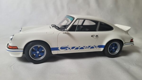 GT Spirit 1:12 - Voiture de sport miniature - Porsche Carrera RS 2.7 1973 White-Blue
